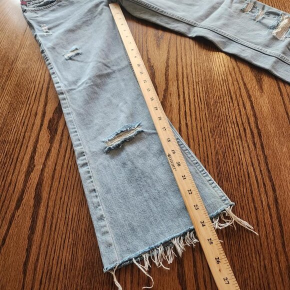 Hco Cut Off Flare Distressed Jean Crop Capris Size 9 Low Rise y2k - Picture 8 of 8